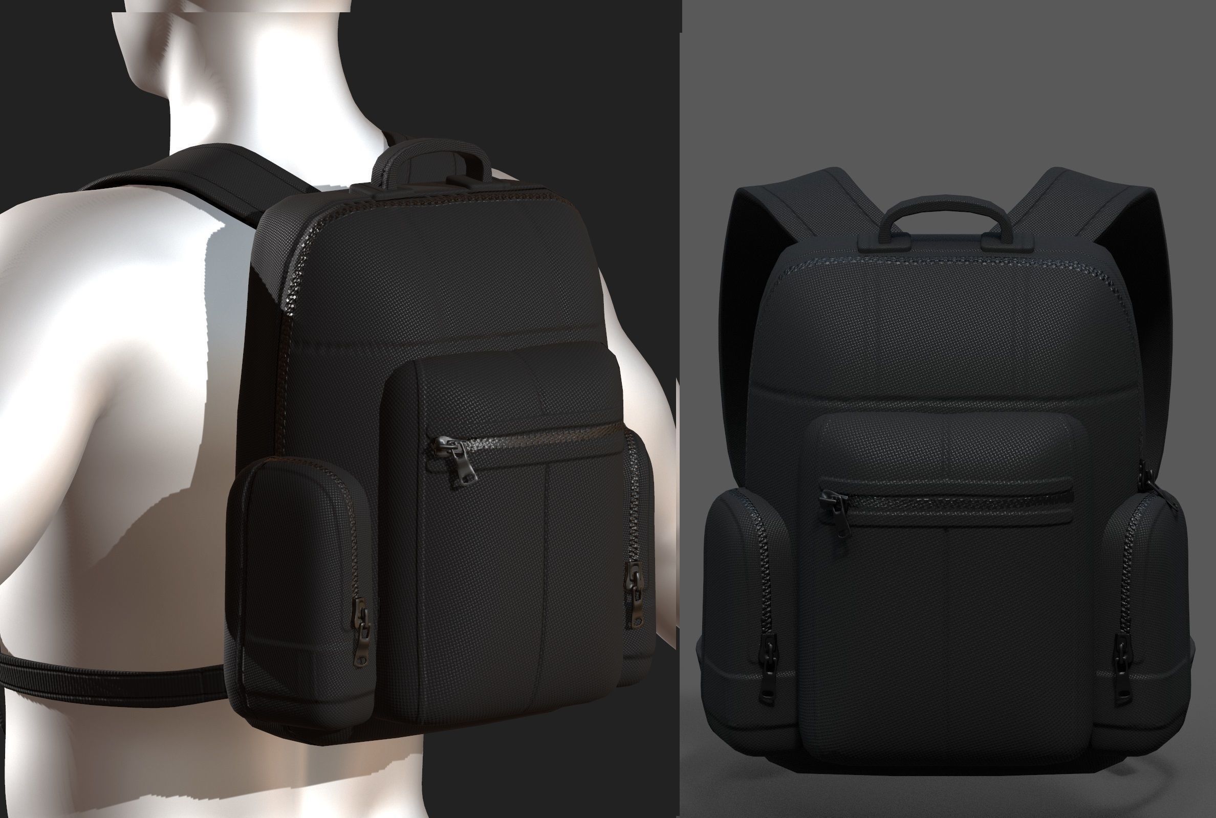 Backpack bag baggage Color 3d low poly gameready 1