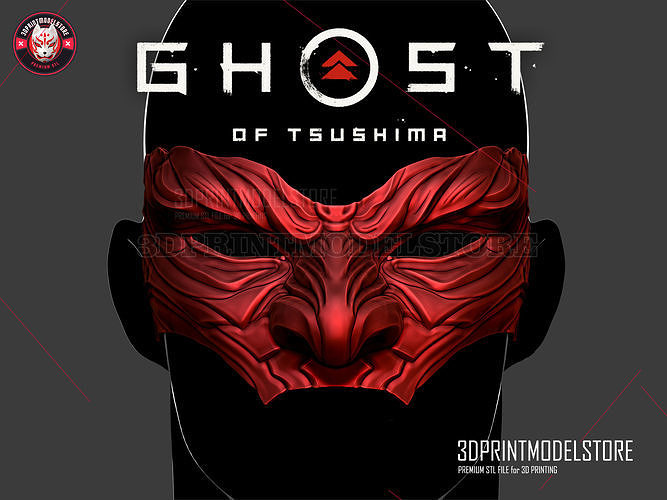 Ghost of Tsushima Oni Mask Sakai Japanese Samurai Helmet 3D model