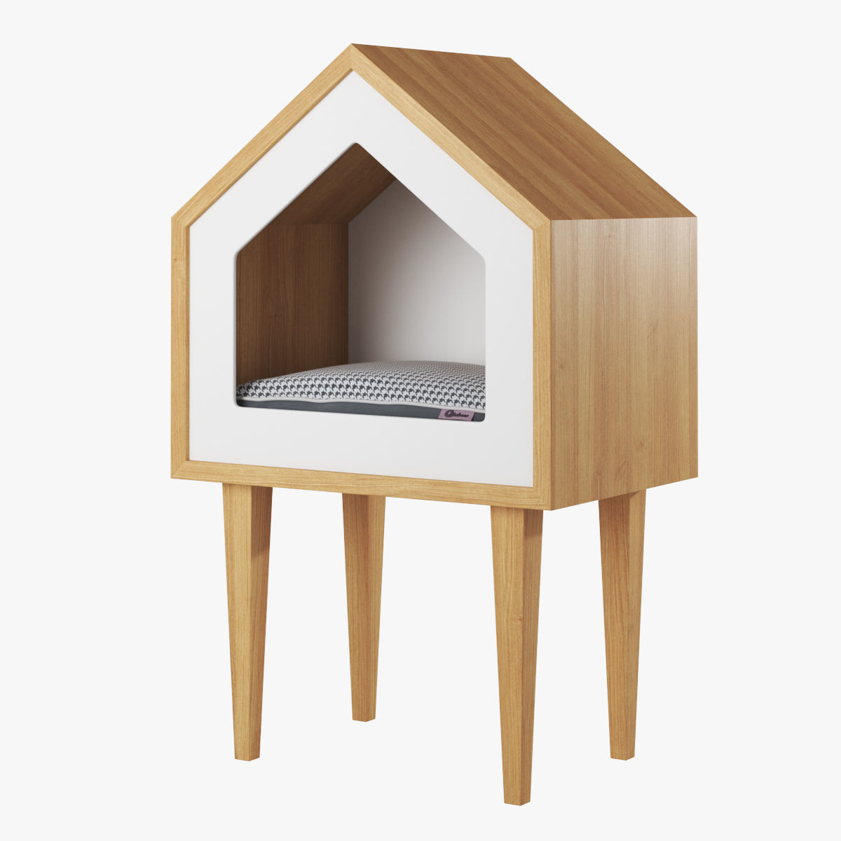 Oak wood cat house