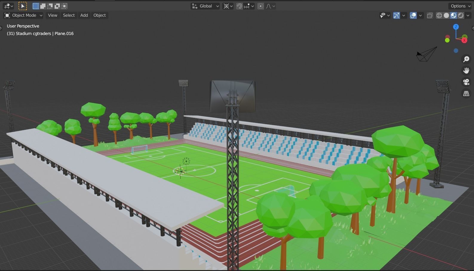 Lowpoly Football Stadium Version 1 free 3D model CGTrader