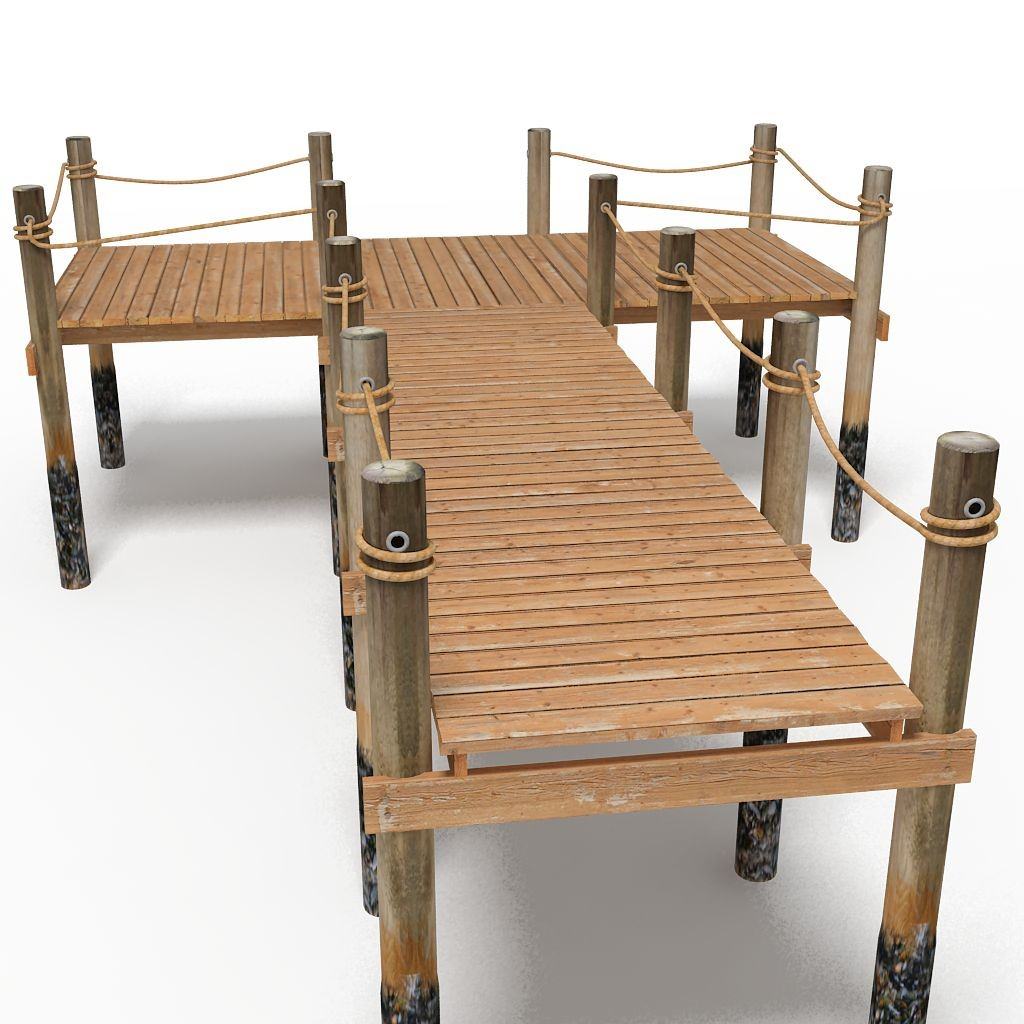 Wooden pier 3D Model MAX OBJ 3DS