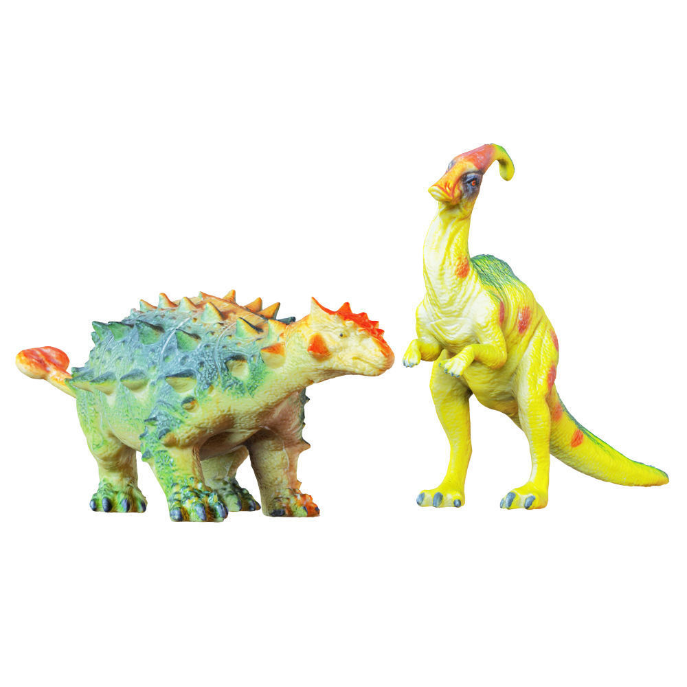 Two Toys Dinosaurs Parasaurolophus and Euplocephalus