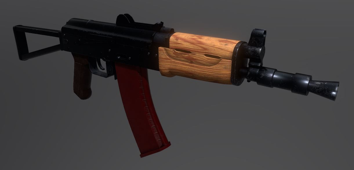 gun Aks 74u 3D model | CGTrader