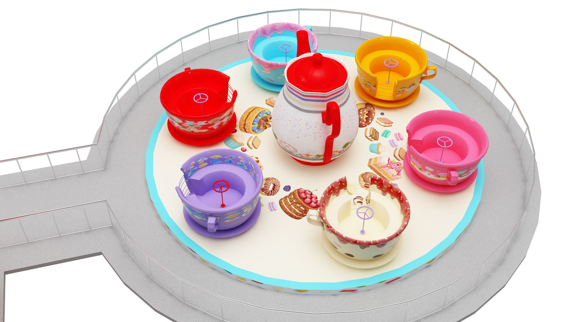 3D model Tea Cup Ride VR / AR / lowpoly CGTrader