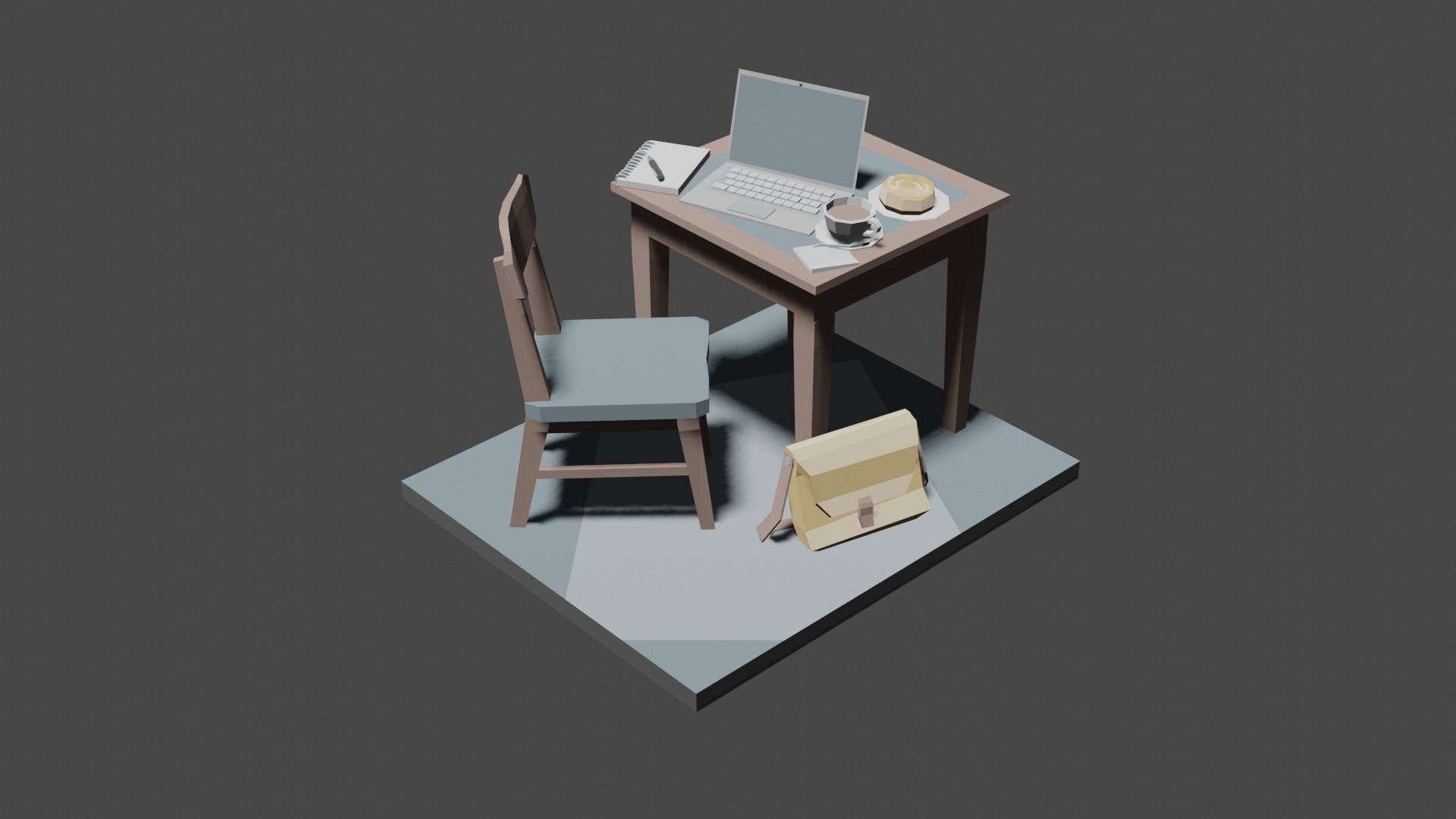 study desk free VR / AR / lowpoly 3D model CGTrader