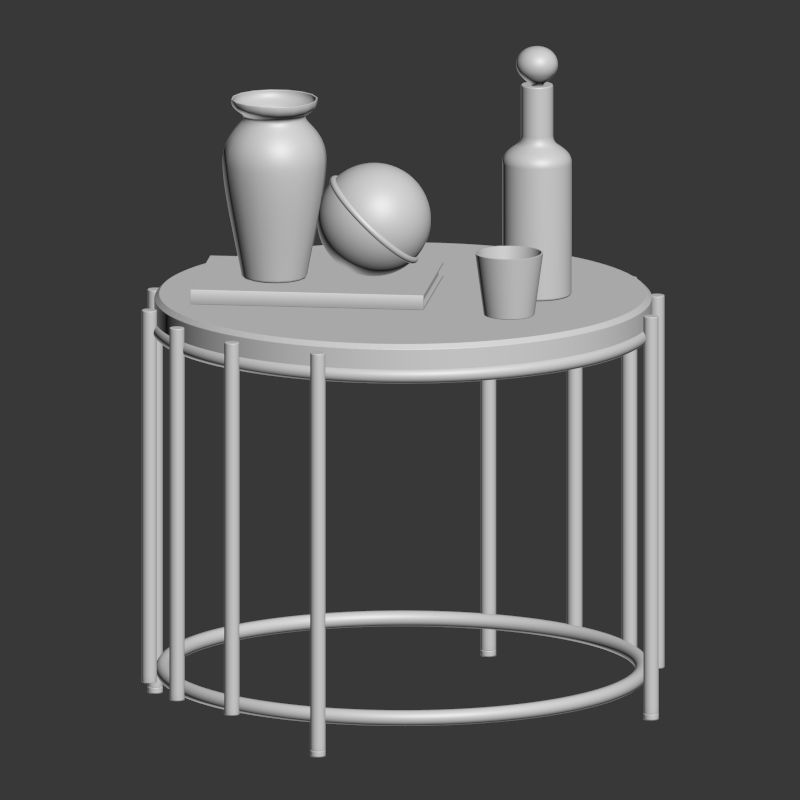 Lounge Chair Jane and Side Table Messina Nesting West Elm 3D model