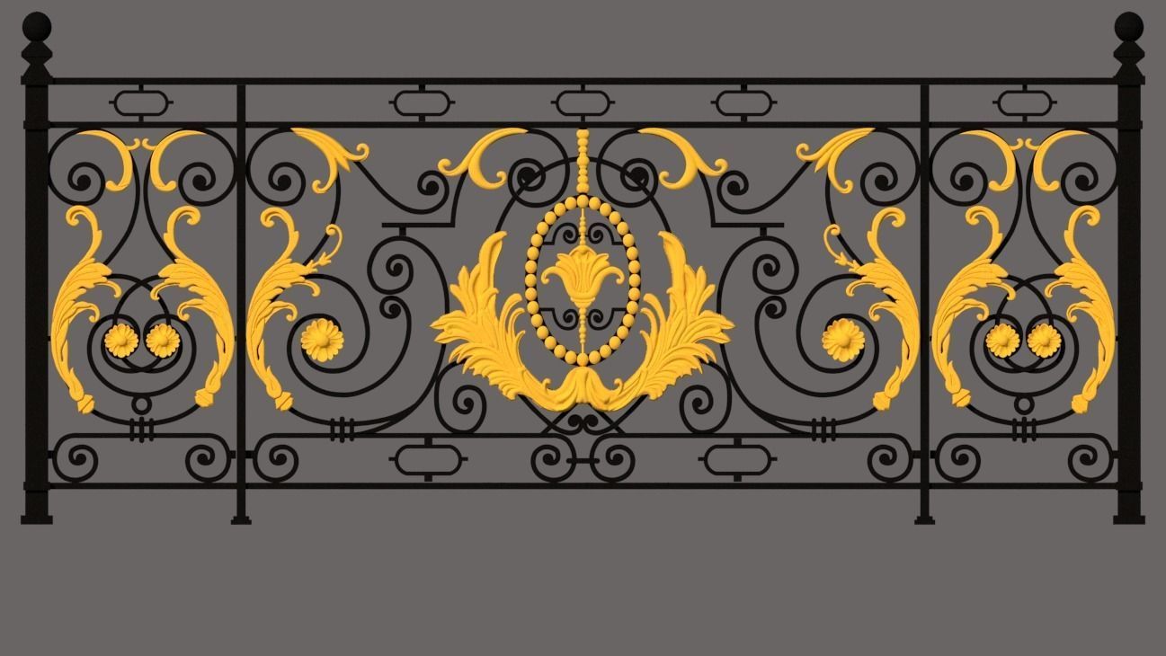 Iron balcony art vintage pattern exterior luxury home decoration