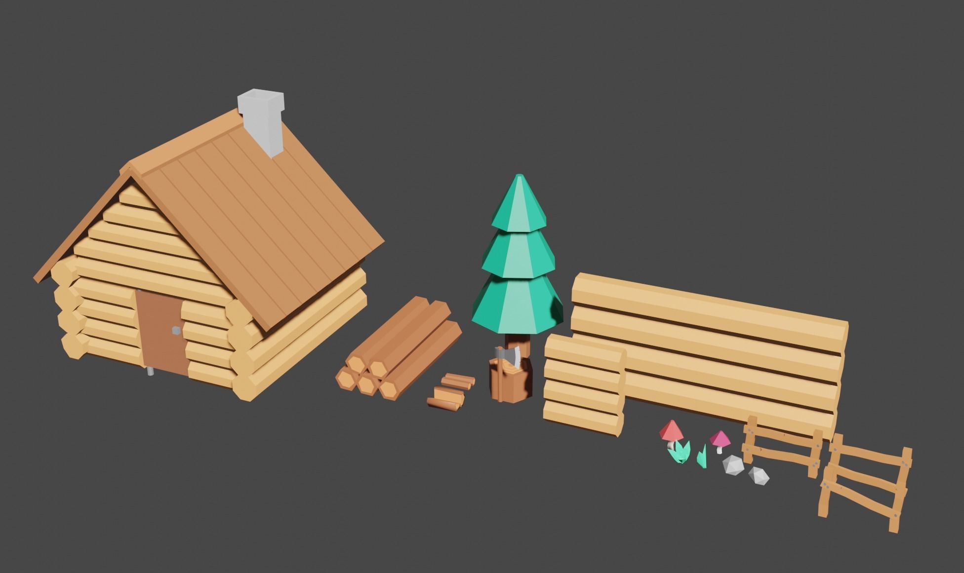 forest home pack free VR / AR / lowpoly 3D model CGTrader