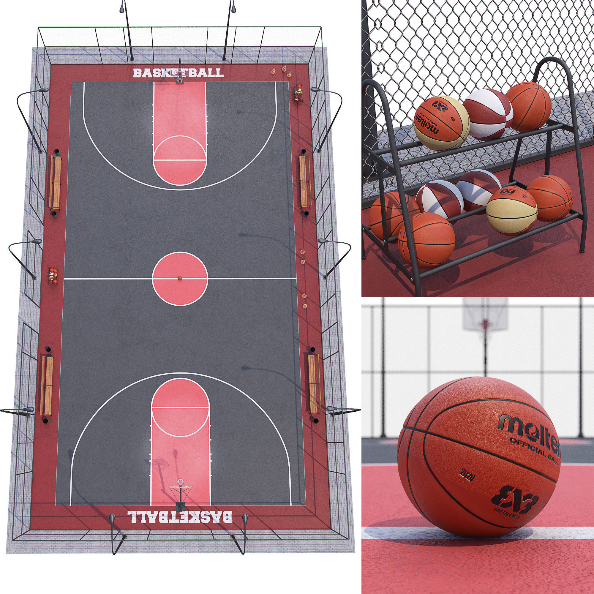Basketball court Hq 3D model CGTrader
