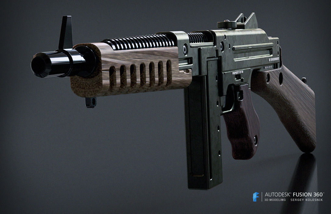 Wolfenstein The New Order SMG 3D Model 3D Printable CGTrader