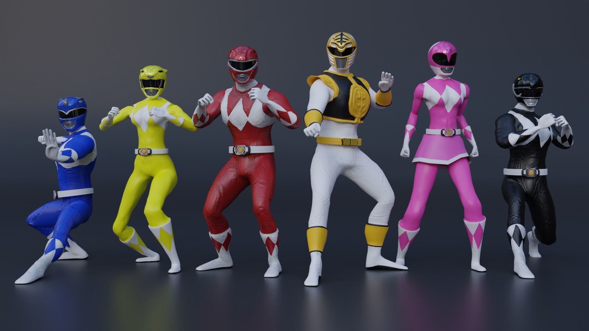 Power Rangers 3D model rigged | CGTrader