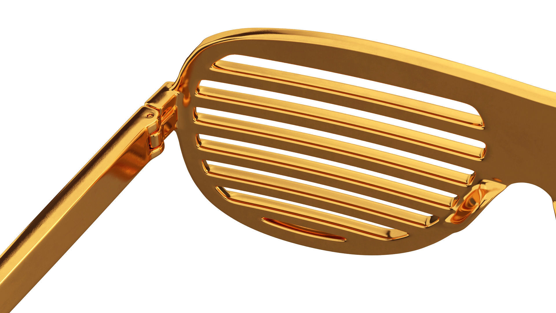 Gold shutter shade sunglasses 3D model CGTrader