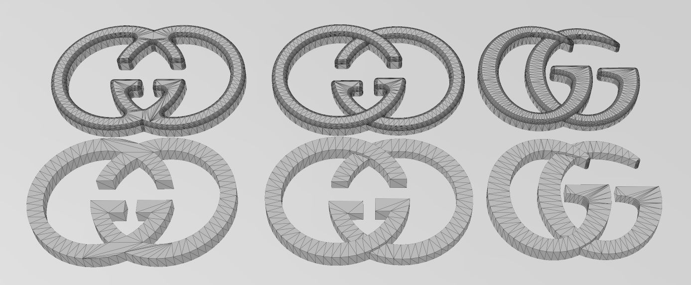 Gucci GG logo replica 3D model 3D printable | CGTrader