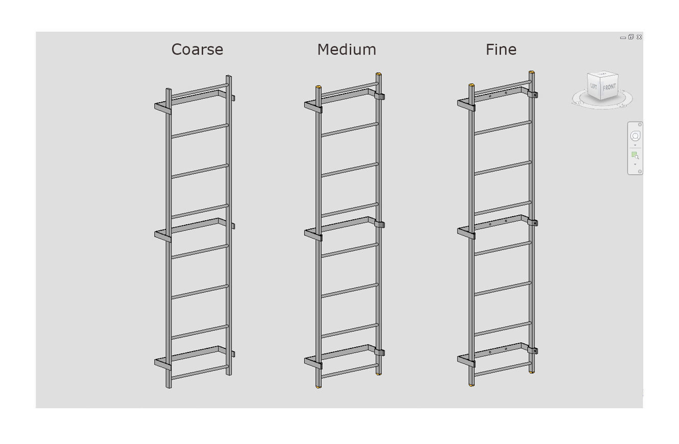 3D model Access Ladder Parametric Revit family VR / AR / lowpoly
