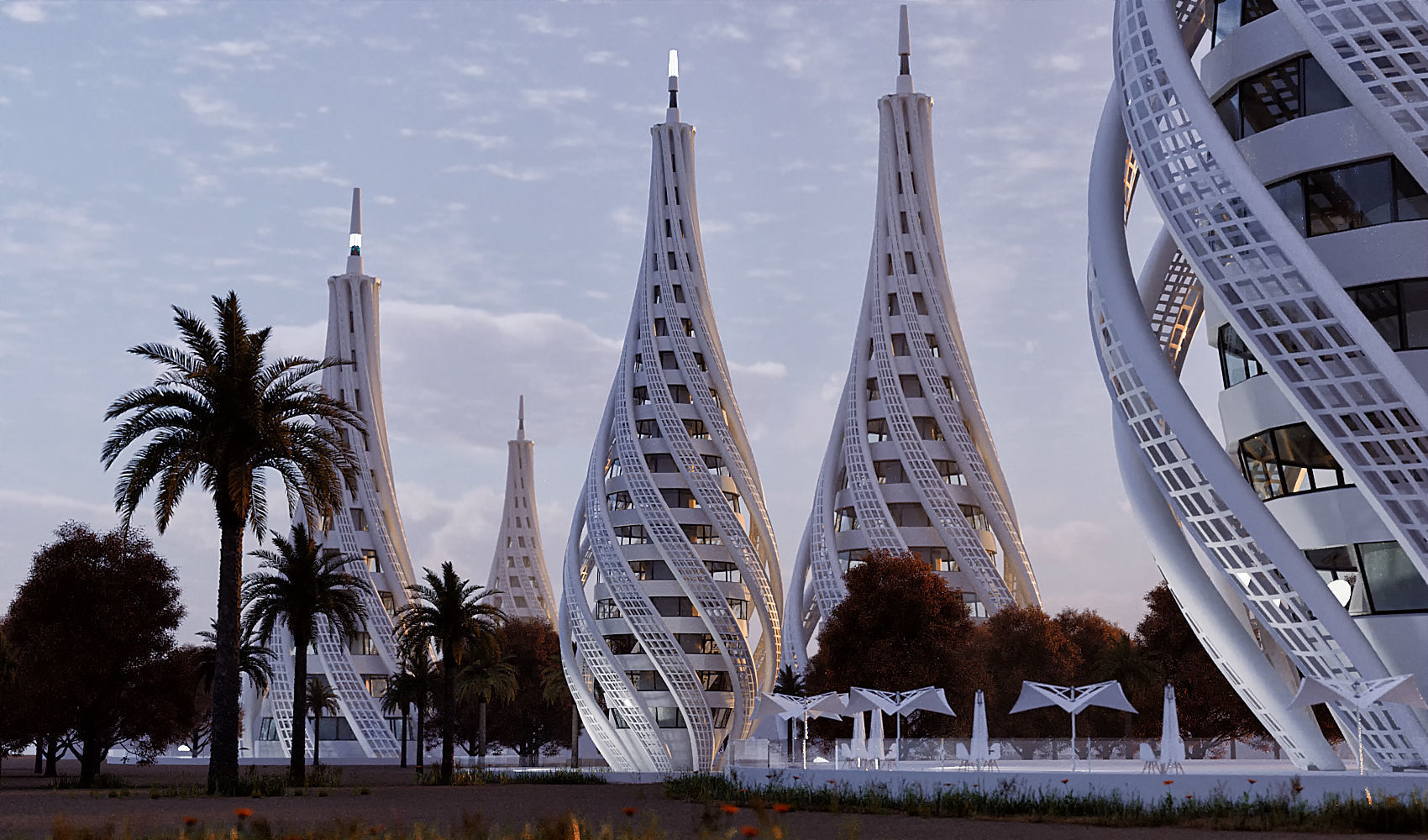 3D Futuristic Organic Building Ver-3 | CGTrader : An amazing image depicting a stunning scenery. The tones are just striking and blend flawlessly. The layout is great, and the particulars are very sharp.