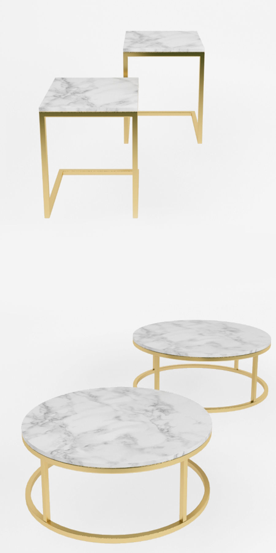 Smart Round Marble Top Coffee Table 3D model CGTrader