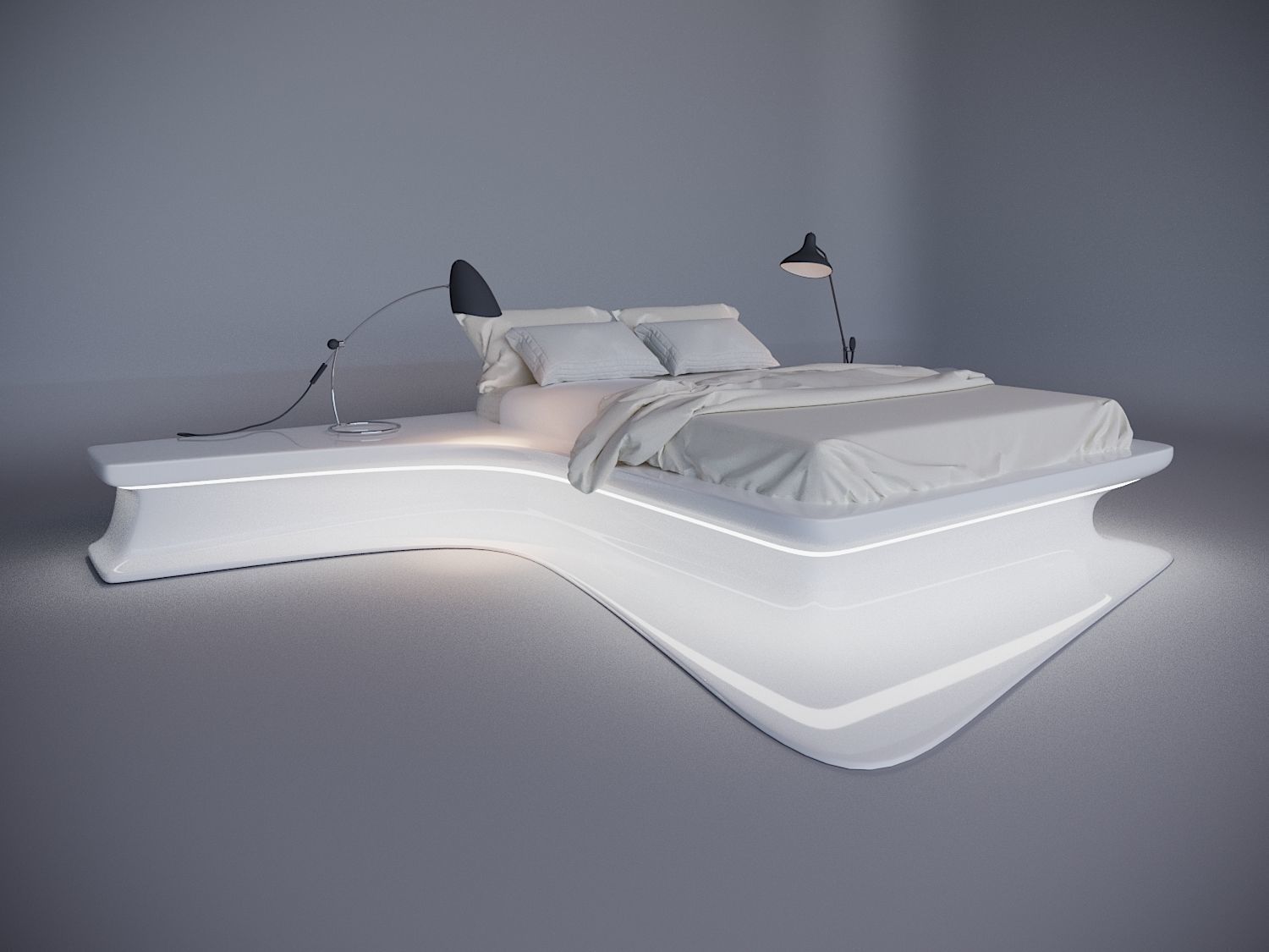 3D future bed CGTrader