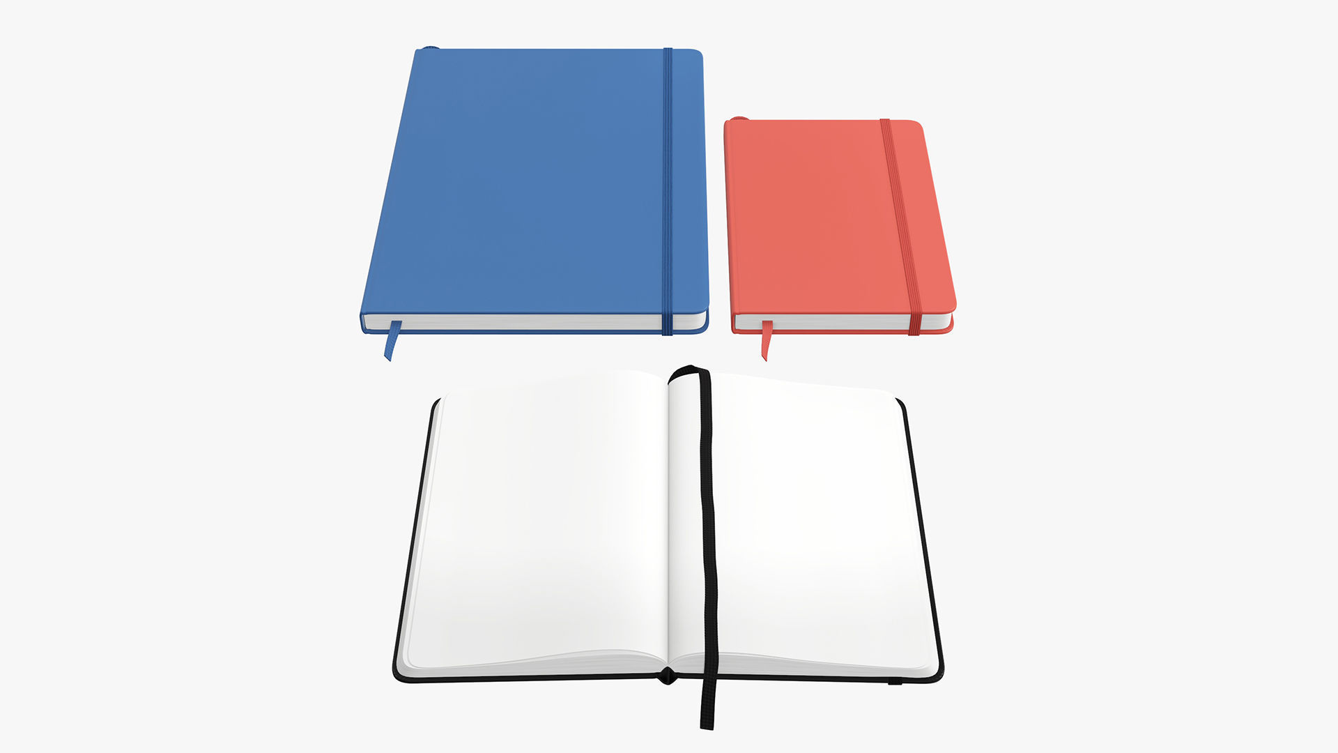 Notebooks hardcover with strap open close