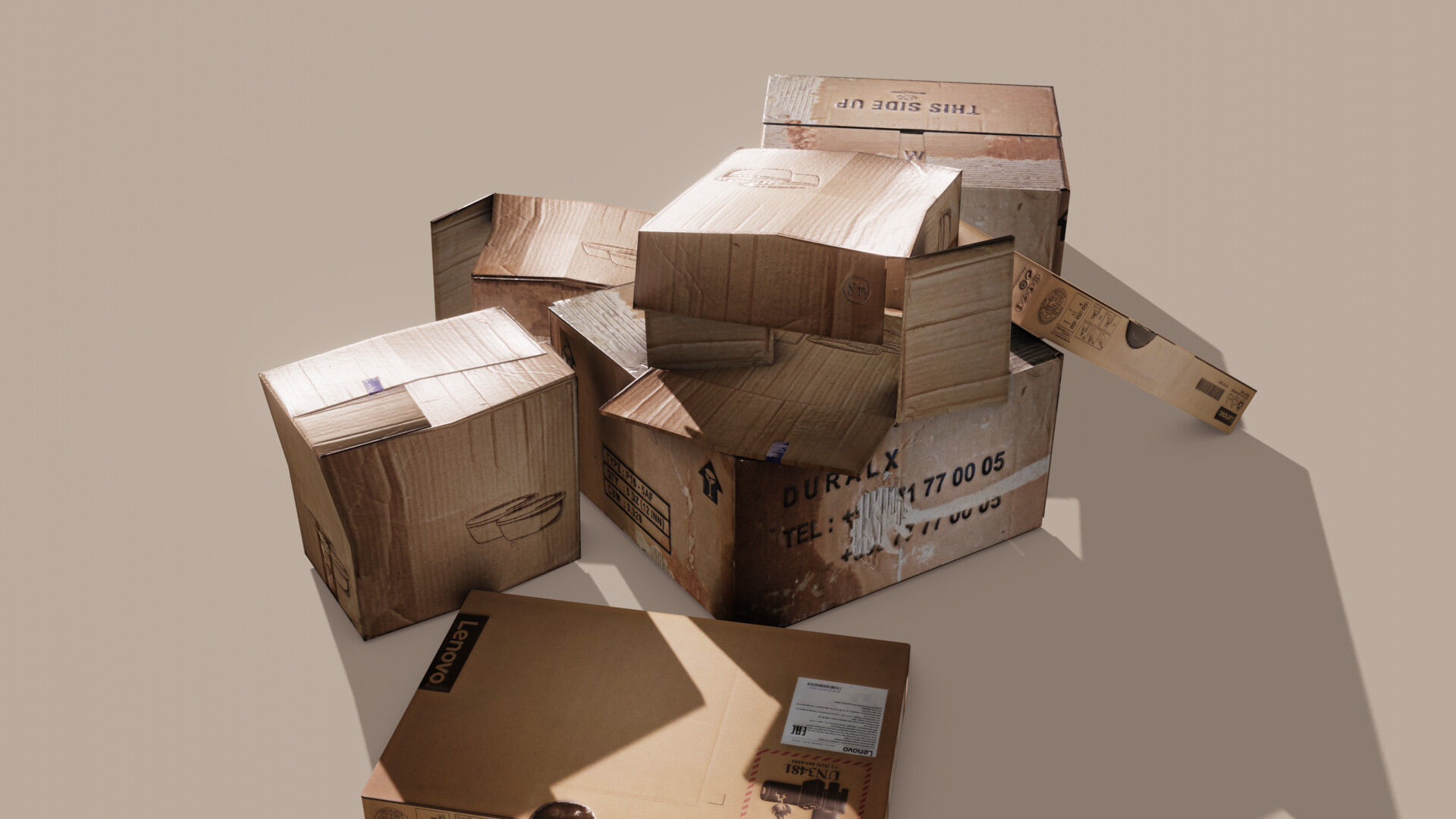 CardBoard Box Pack free VR / AR / low-poly 3D model | CGTrader