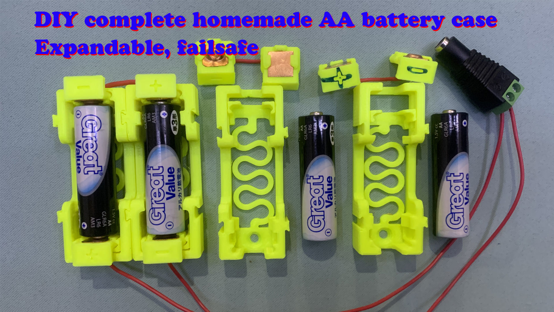 DIY complete homemade AA battery case free 3D model 3D printable CGTrader