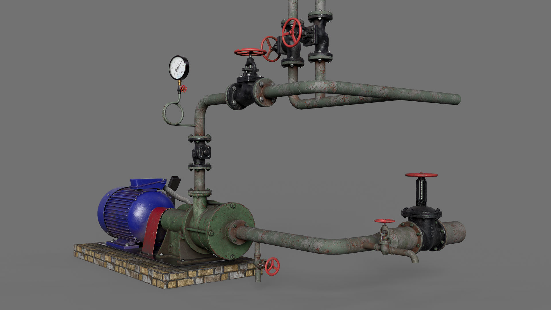 Old centrifugal water pump 3D model | CGTrader