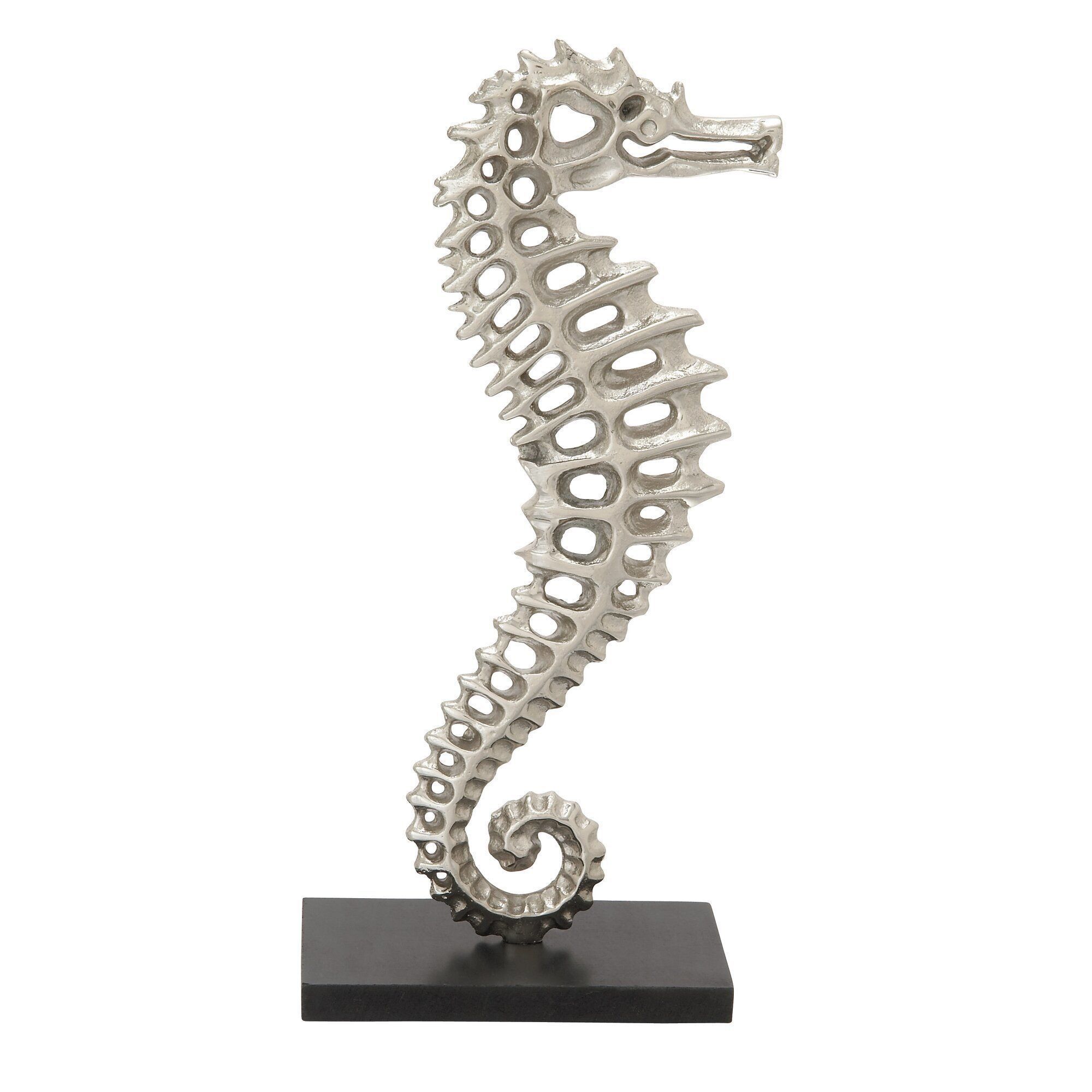 Silver Metal Seahorse Figurine