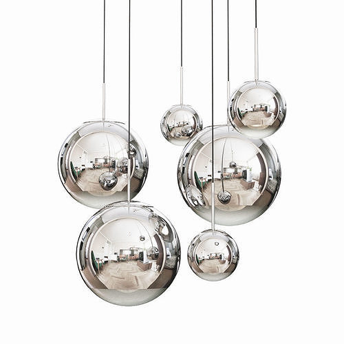 Mirror Ball Pendant Chrome Dinning Light Set 3d Model Cgtrader Mirror Ball Pendant Chrome Dinning, Large Mirror Ball Pendant Light
