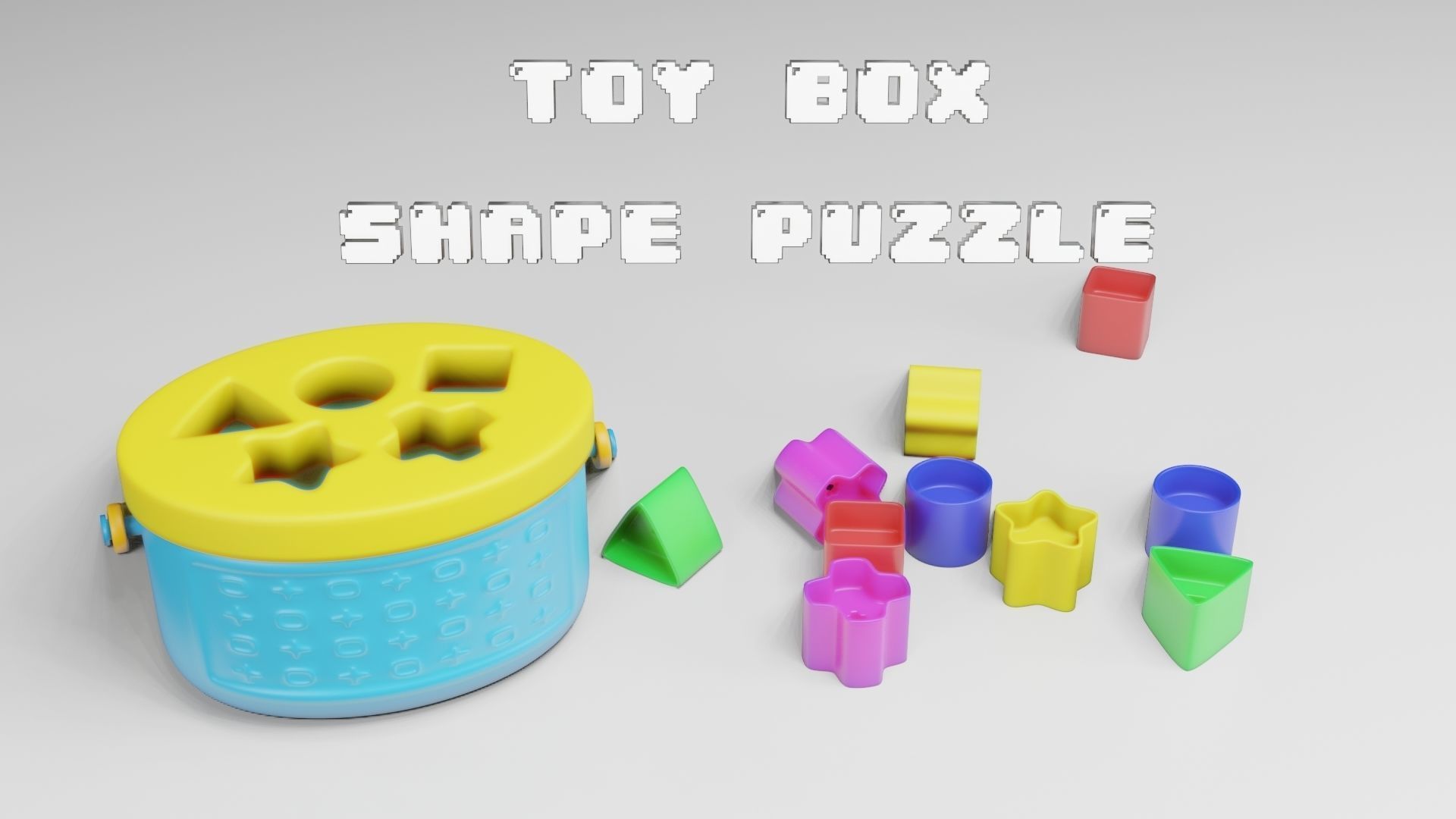 Toy Box - Shape Puzzle - Playset for Babies Low-poly 3D model