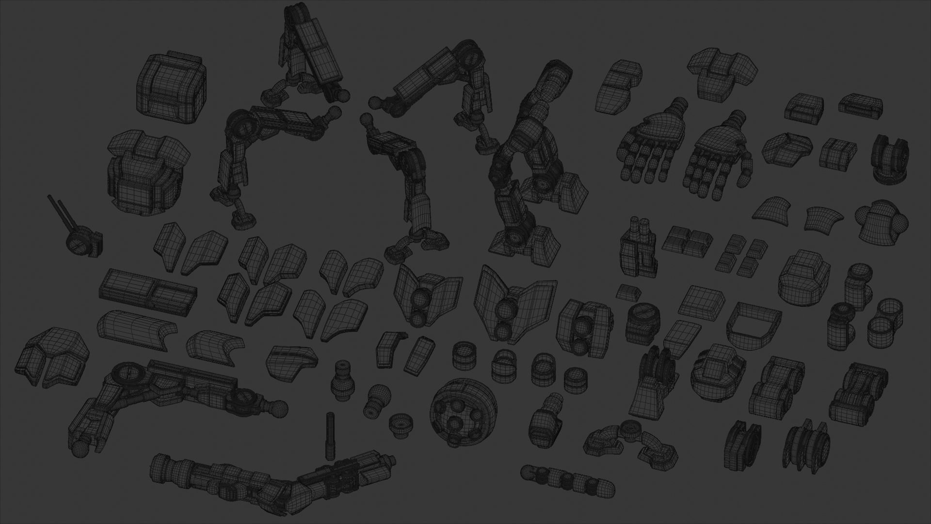 3D model Robot Parts Kitbash Pack VR / AR / lowpoly CGTrader