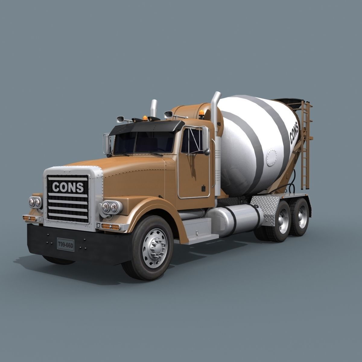 Fine Cement Truck - 3d animated mixer model