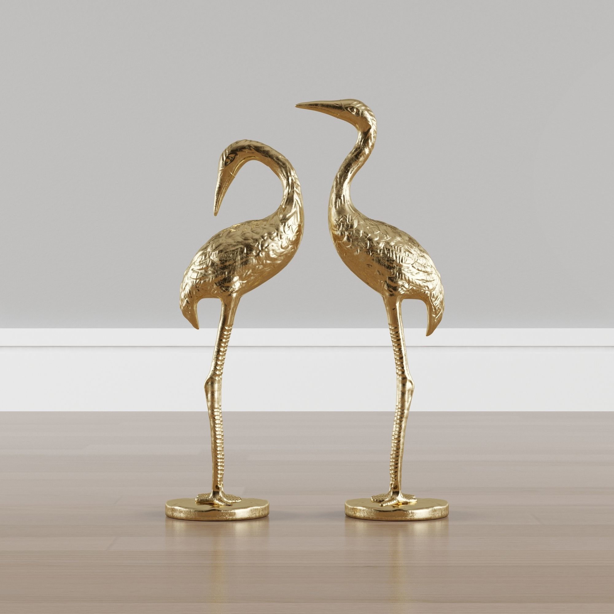 Aged brass flamingo