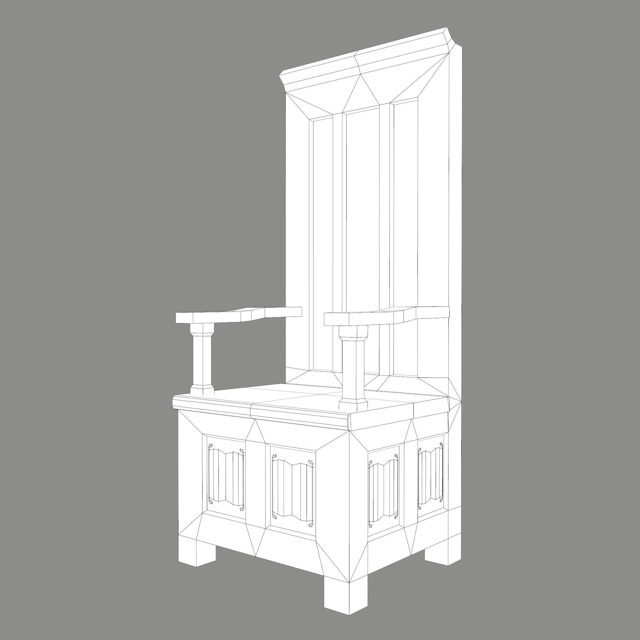3D model Medieval Royal Chair VR / AR / lowpoly CGTrader