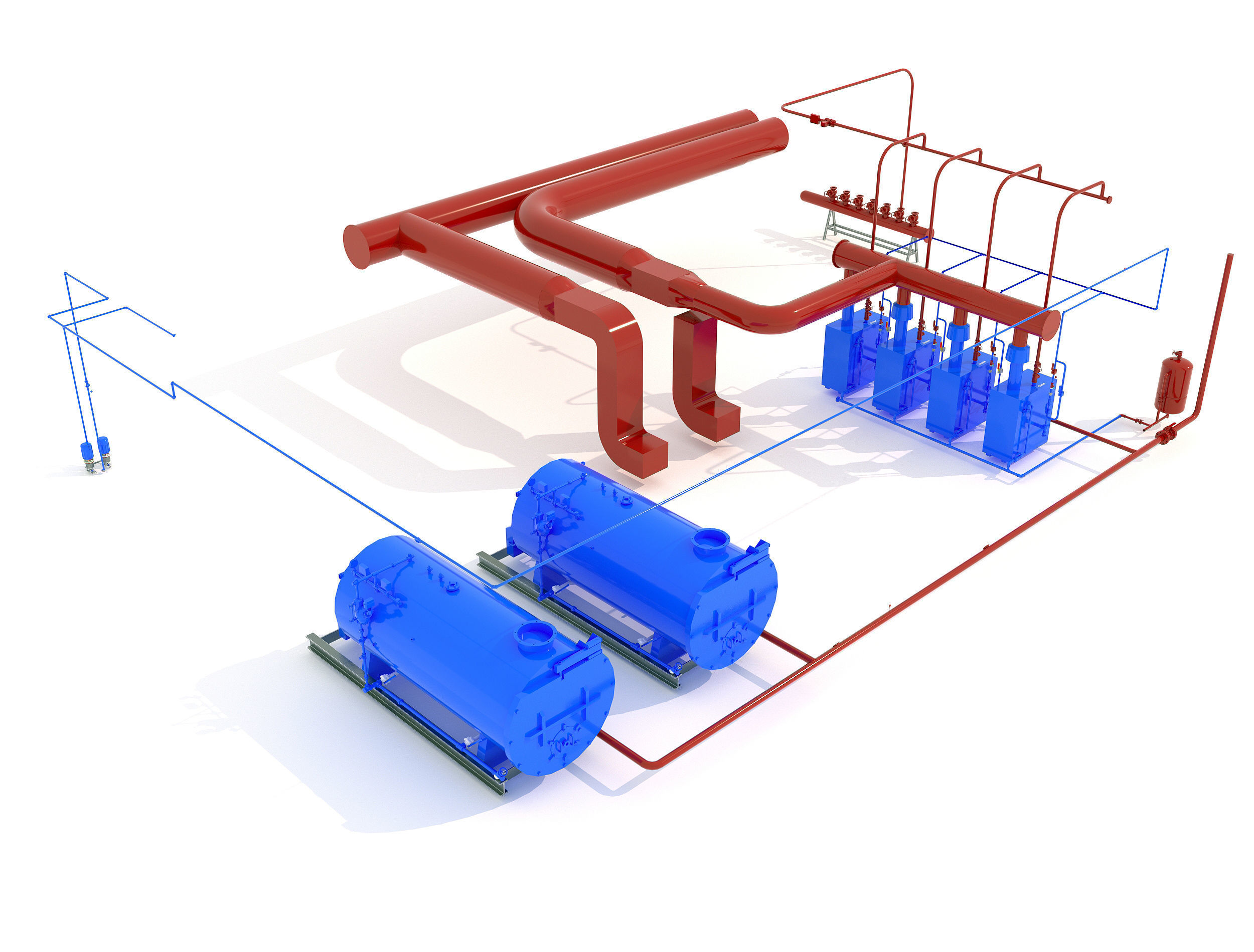 Industrial boiler room