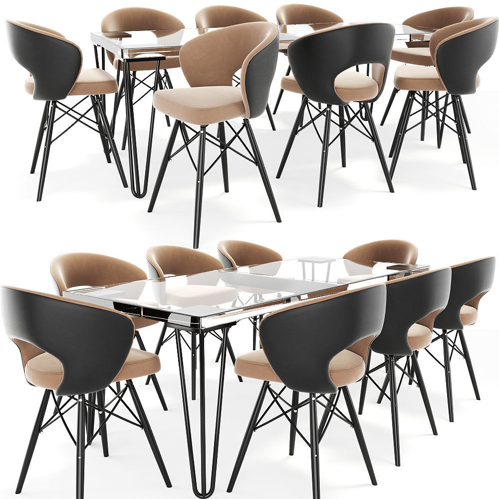 Oslo Dining Table Chair Set 3d Model Cgtrader