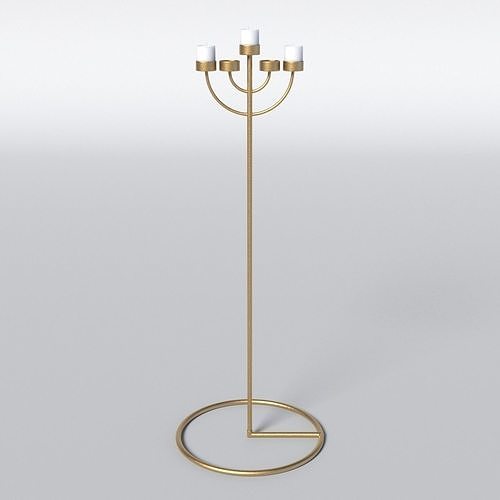 Copper Menorah 5 Candles 3D model CGTrader