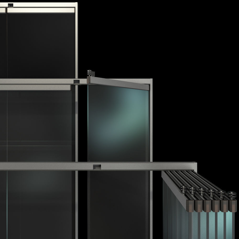 Glass Sliding Partition Walls 3D model CGTrader
