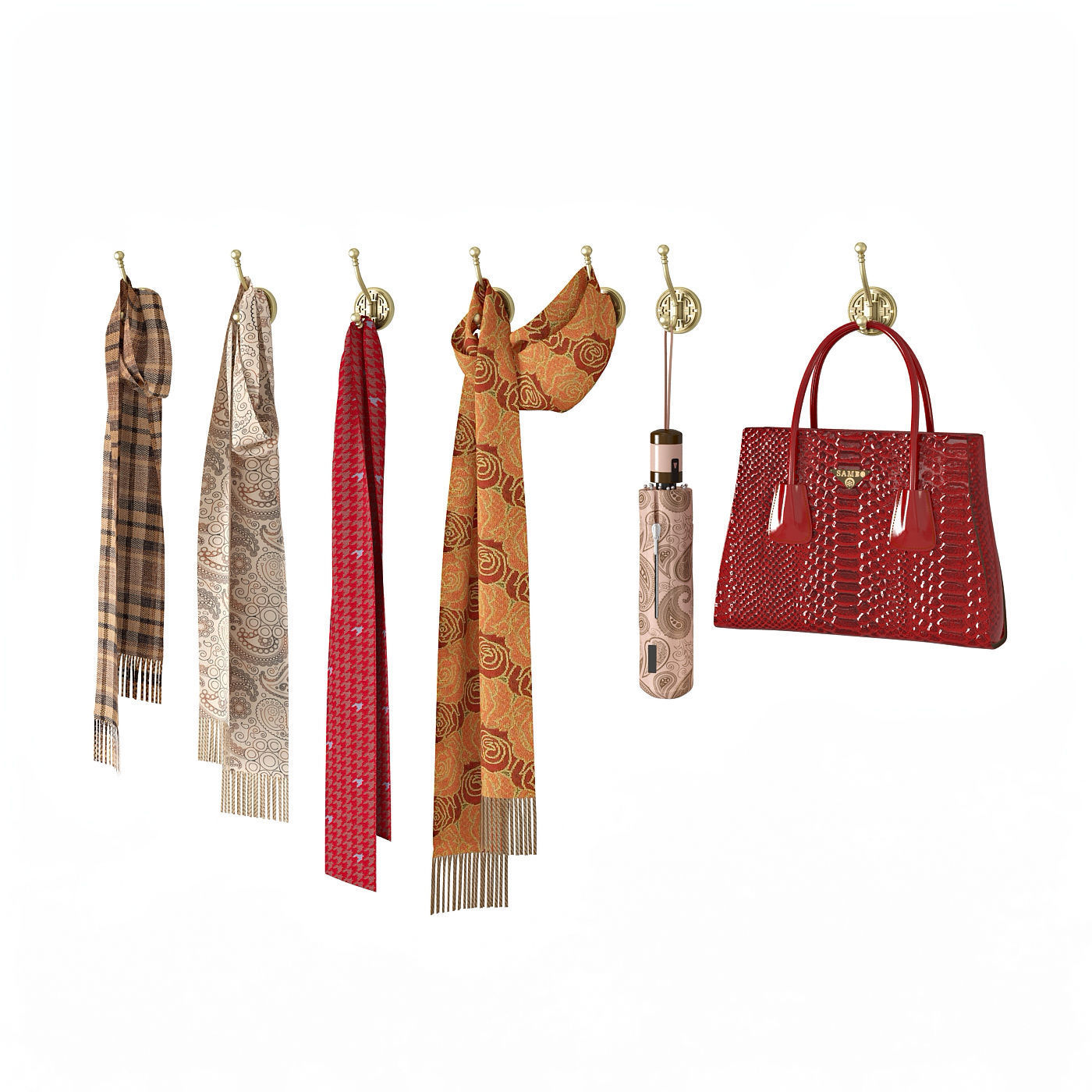 Hallway set scarf-bag-umbrella
