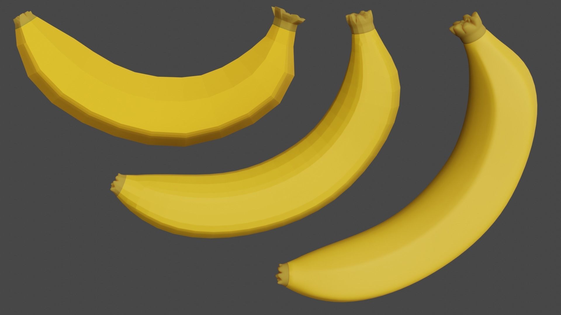 Banana Low Medium High Poly Game Ready Unity 5 3D asset 2