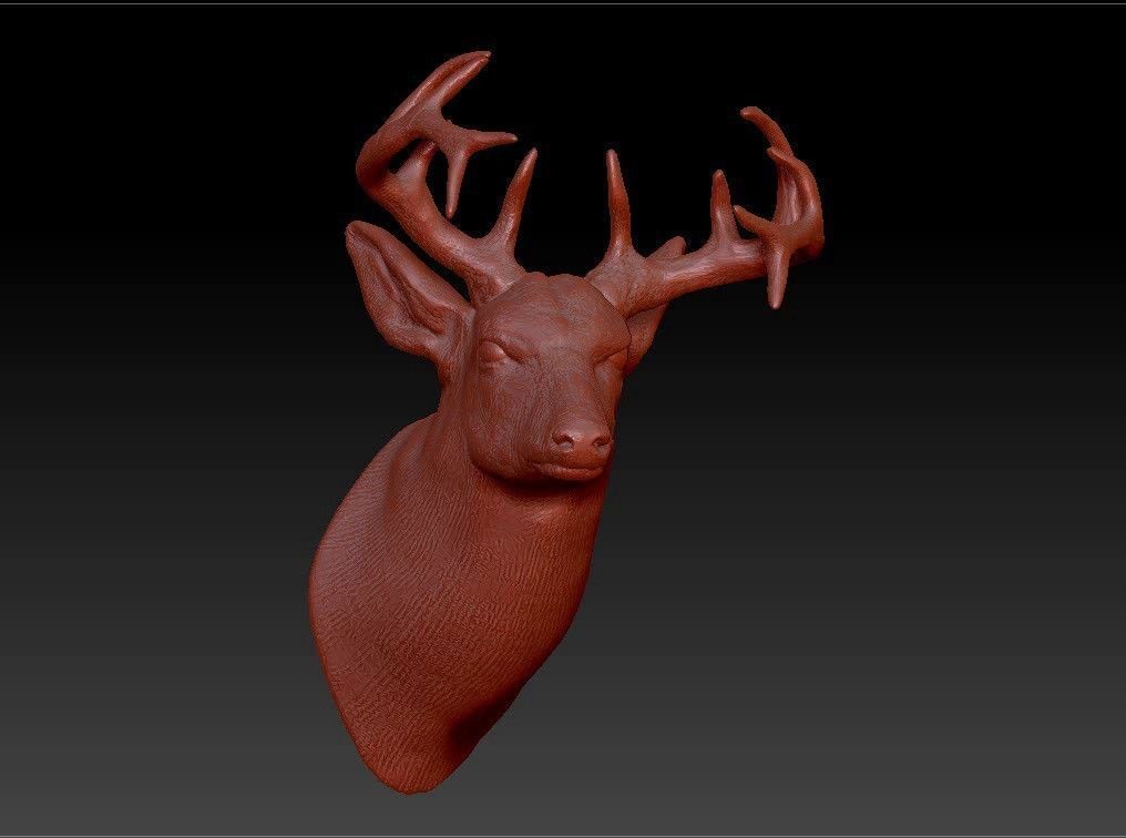 deer head statue 3D model 3D printable OBJ FBX STL