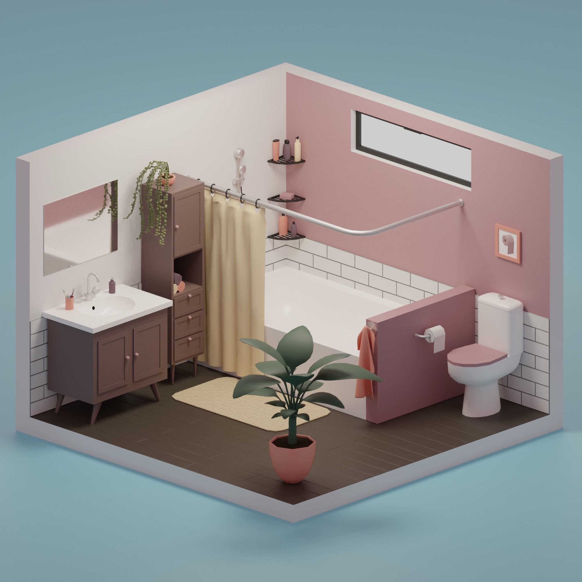 3D model Bathroom VR / AR / low-poly | CGTrader