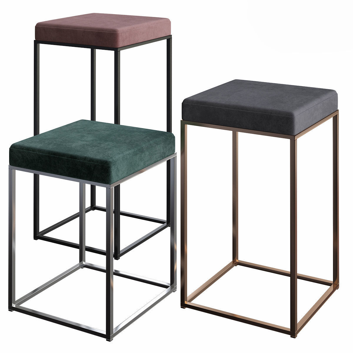 Hardy Bar Stool Meridiani low poly 3d model Low-poly 3D model