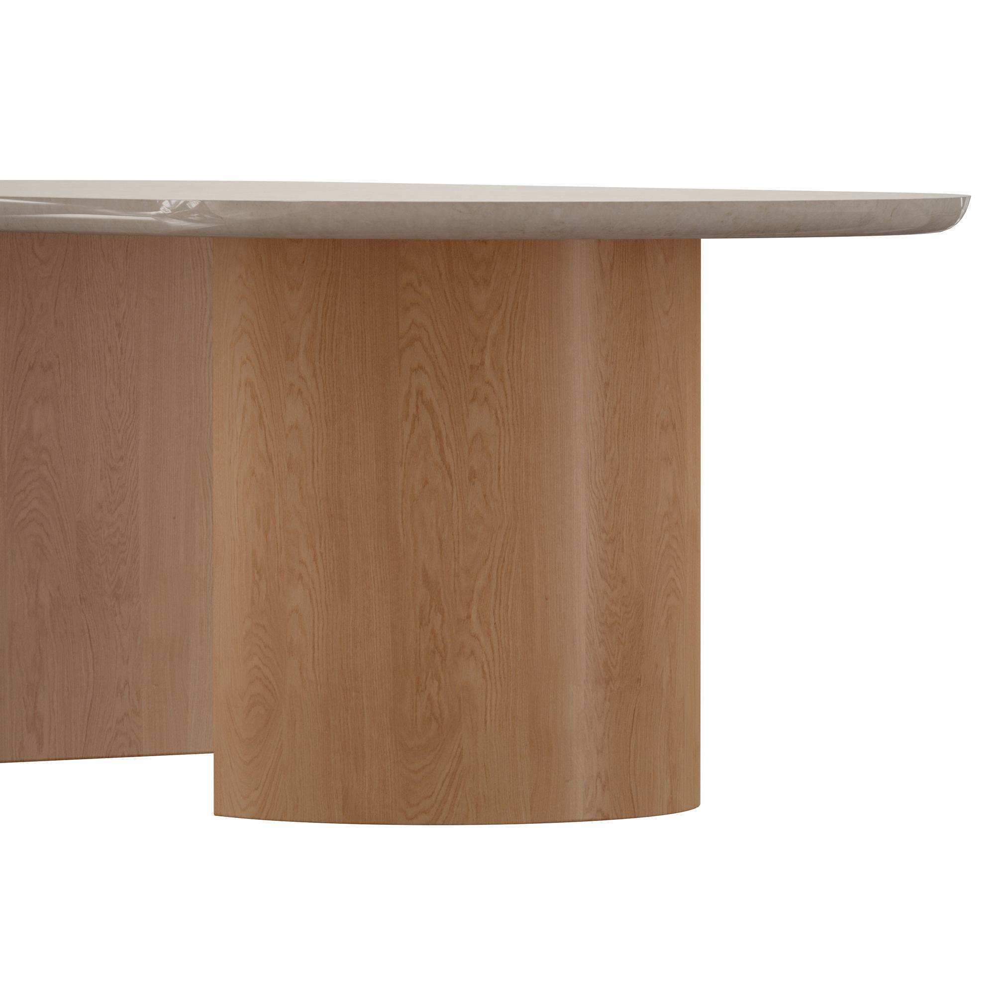 Oval Travertine Coffee Table Crate and Barrel 3D model CGTrader