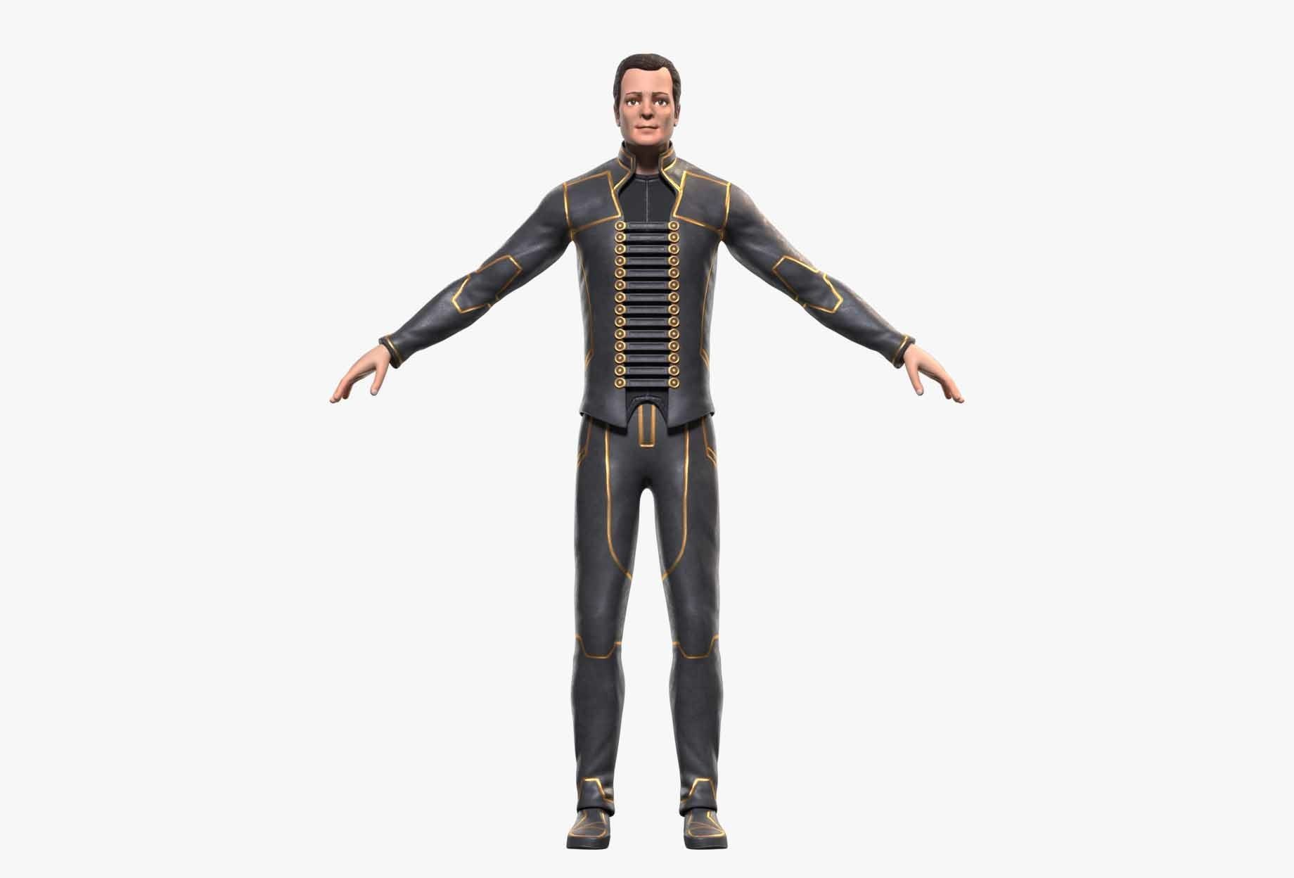 Man in Leather Suit 3D model