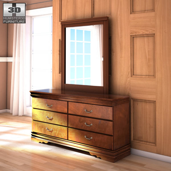 Ashley Wilmington Sleigh Bedroom Set 3D Model Game ready ...