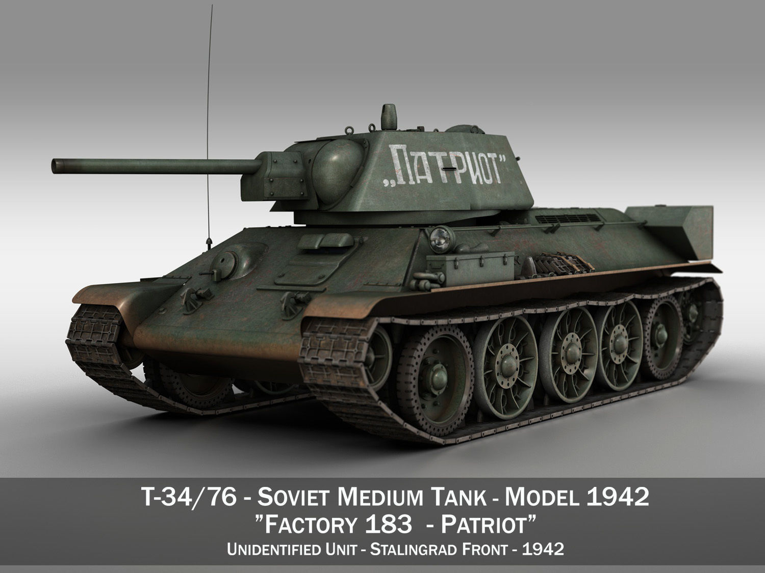 T-34-76 - Model 1942 - Soviet tank - Patriot