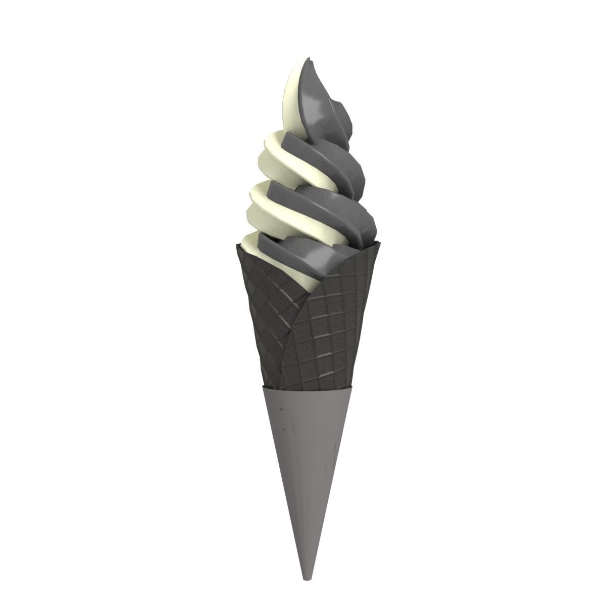 Black And White Soft Serve Ice Cream Dual Flavor Realtime