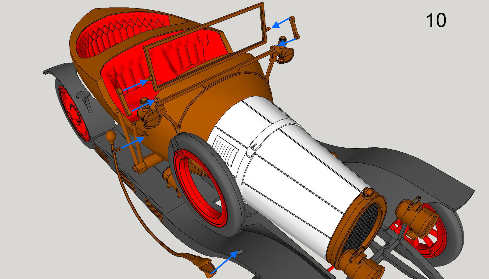 Chitty Chitty Bang Bang car PRINTABLE LOW POLY 3D model 3D printable ...