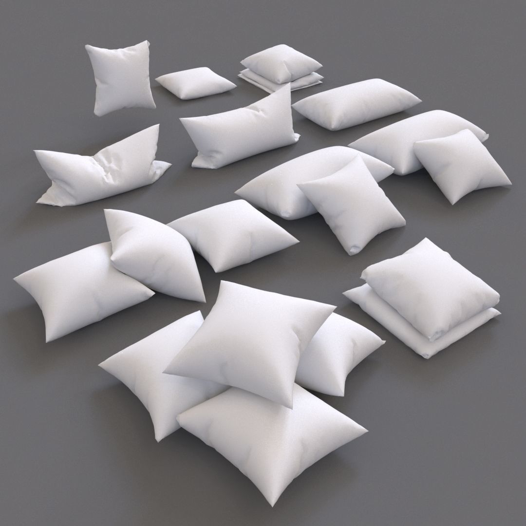 Solid pillow set 01 3D model CGTrader