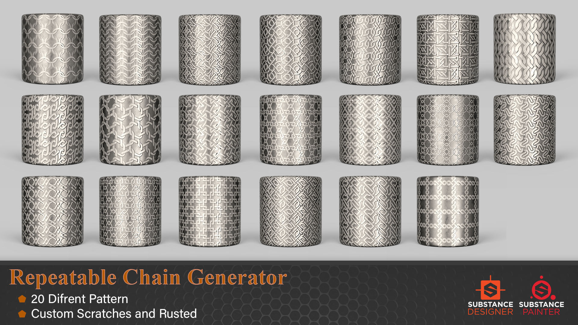 Repeatable Chain Generator 3D model CGTrader