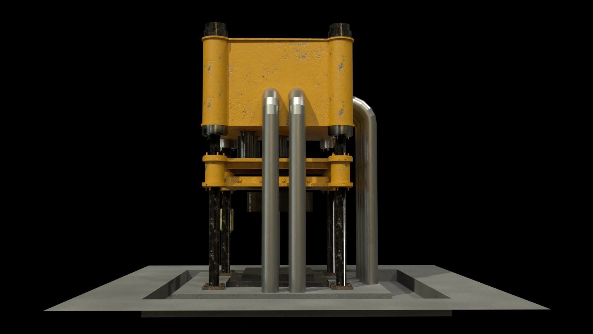 metal forging machine 3D model animated | CGTrader